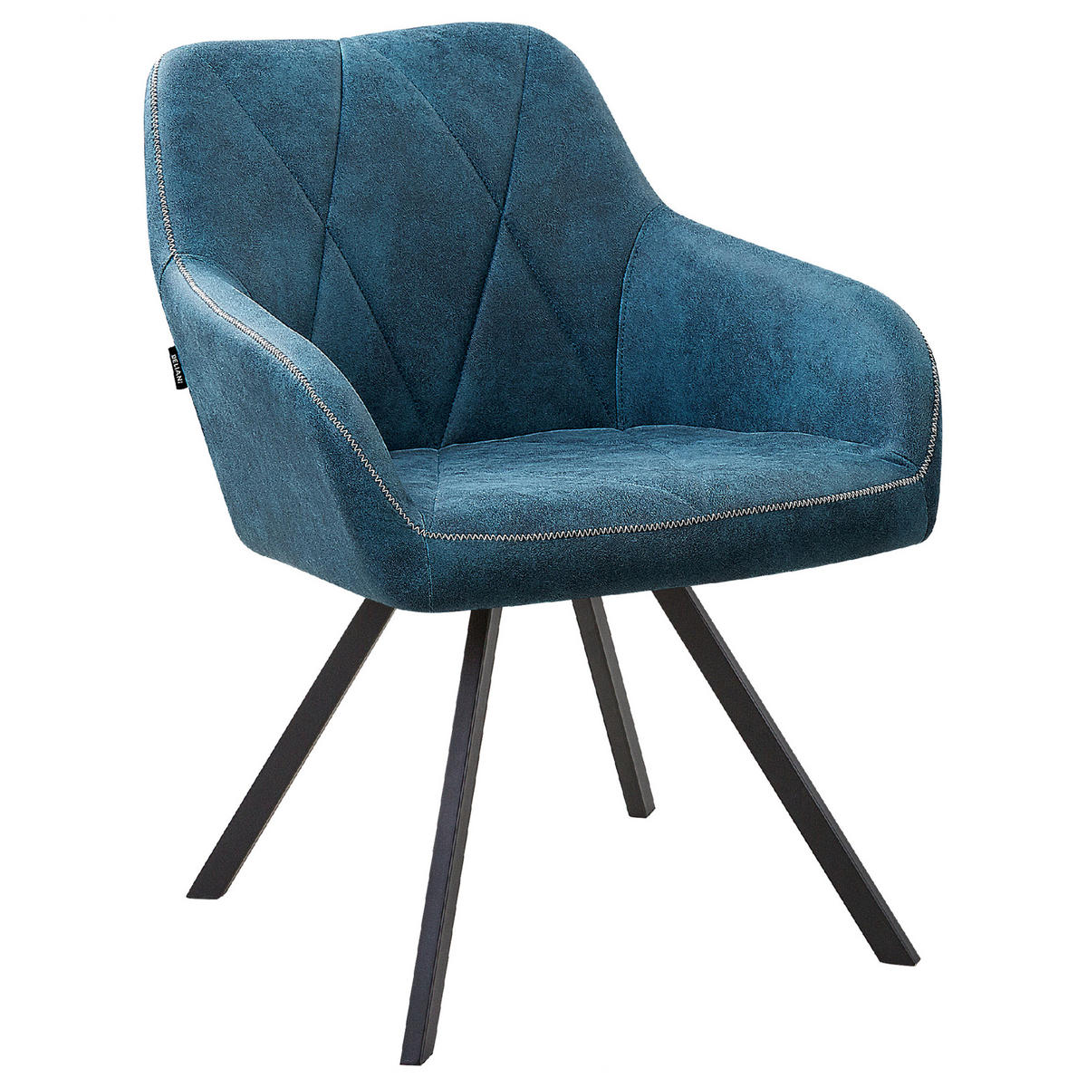 ESSZIMMERSTUHL 2er-Set Polsterbezug Blau Monee - Blau, Textil/Metall (48/78/50cm) - Beliani