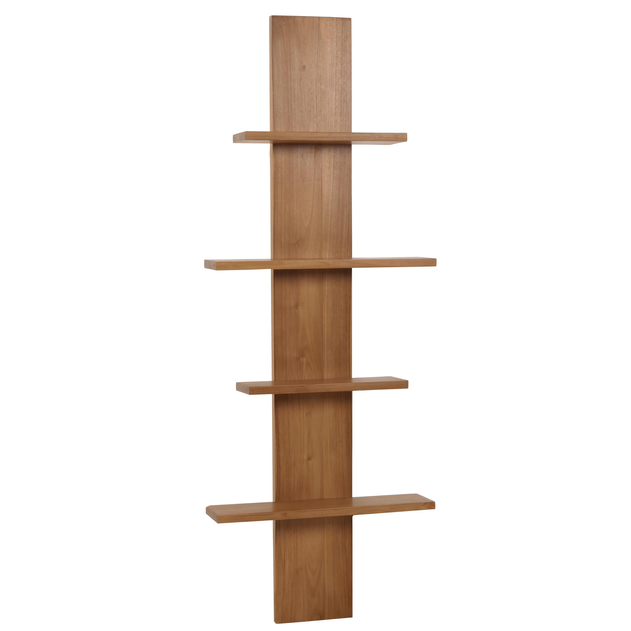 TEAK-WANDREGAL Braun - Braun, Holz (56/151/15cm) - MCW