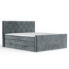 BOXSPRINGBETT Toma Blau Grau 140/200 cm - Blaugrau/Schwarz, Holz/Holzwerkstoff (140/200cm) - Maison de Reve