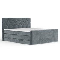BOXSPRINGBETT Toma Blau Grau 140/200 cm - Blaugrau/Schwarz, Holz/Holzwerkstoff (140/200cm) - Maison de Reve