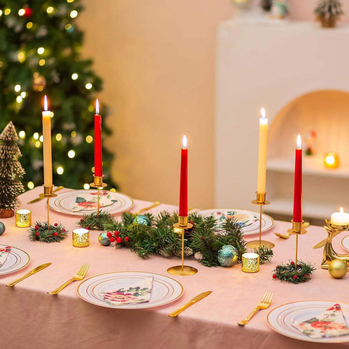 KERZENSTÄNDER 12-teiliges Set Gold 15 cm - Goldfarben, Metall (8/15/8cm)