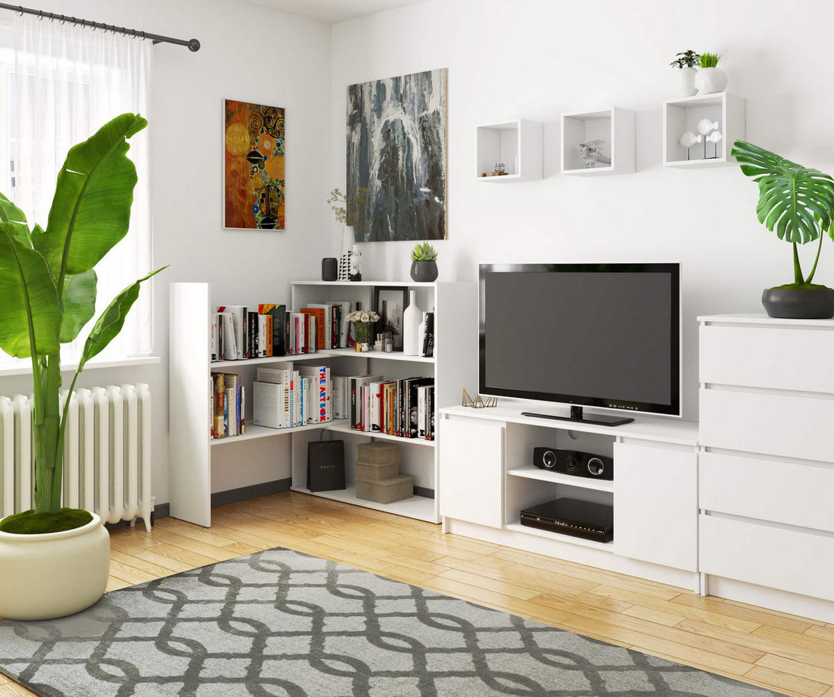 STANDREGAL Weiß 109,3/173,6/30 - Weiß, Holzwerkstoff (173.6/109.3/30cm) - RAUMHIRSCH FURNITURE