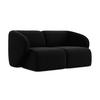 2-SITZER-SOFA Samt Stoff Schwarz - Schwarz, Holzwerkstoff/Kunststoff (174/75/94cm) - LaMiaSofa