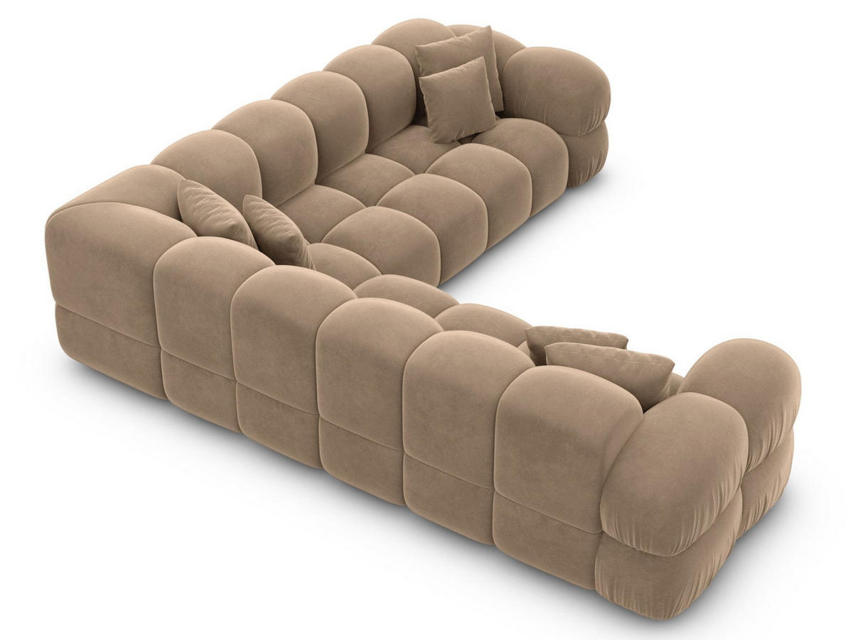 COUCH Monteverde L-Form Braun Samtstoff - Braun, Kunststoff (253/253cm)