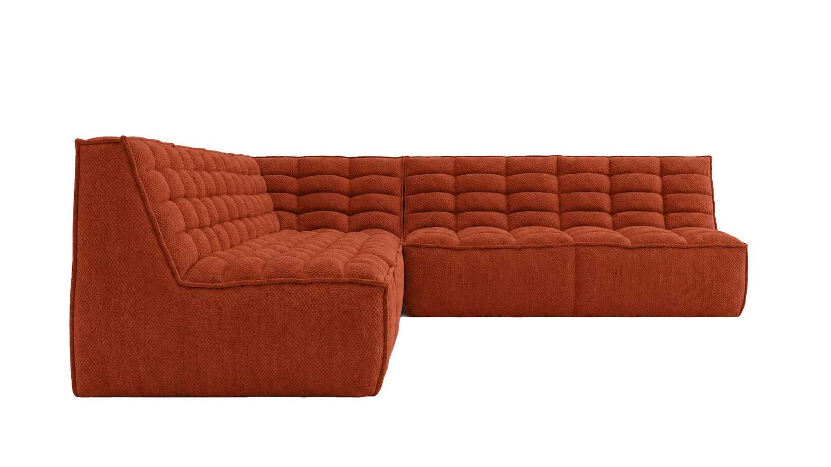 ECKSOFA Modulare L-Form, Plüschstoff Pop, Kupfer, Links, LAZY L - Kupferfarben, Holz (333/253cm) - Kaiser Möbel