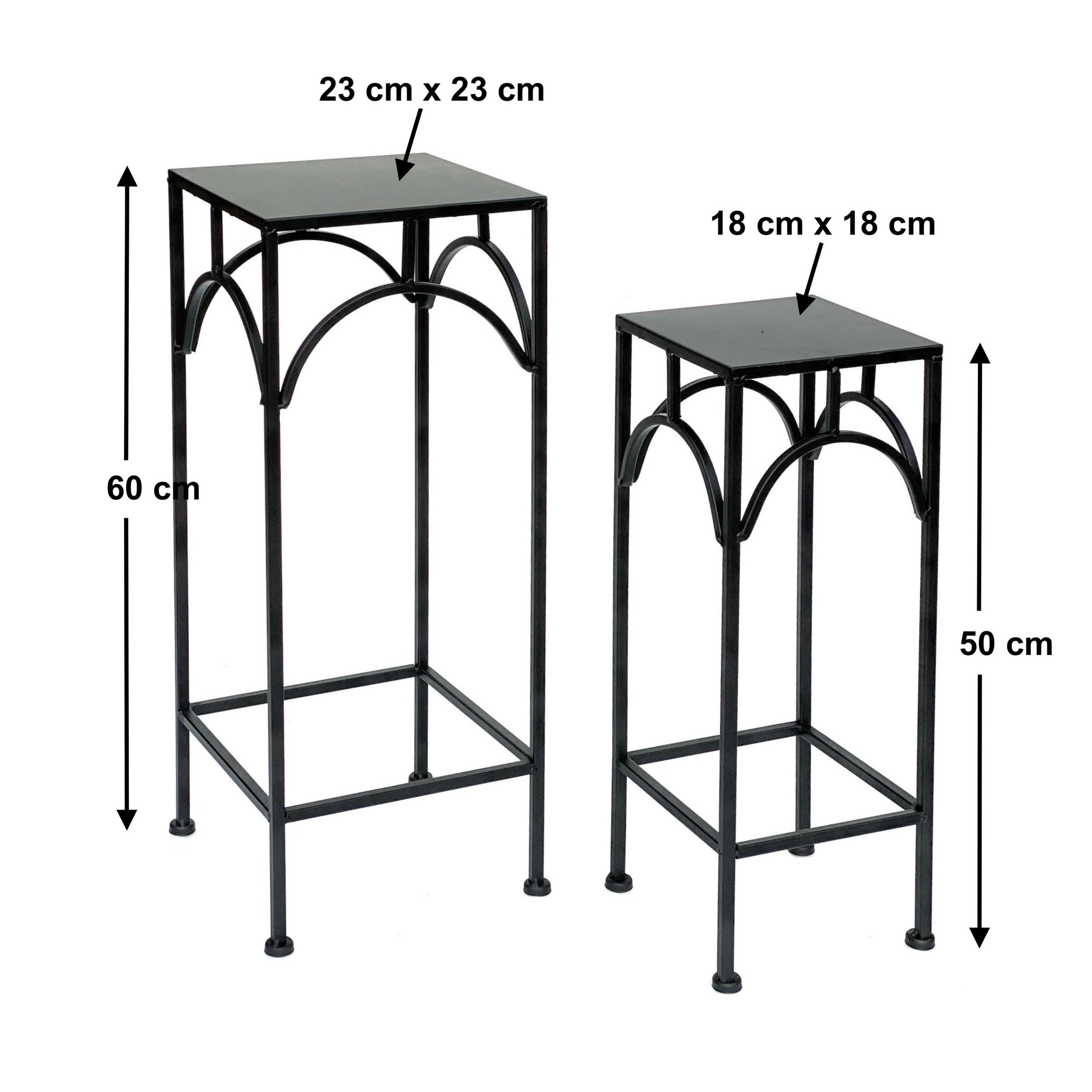 BLUMENHOCKER 2er Set Metall Schwarz Eckig - Schwarz, Metall (18/50/18cm) - DanDiBo