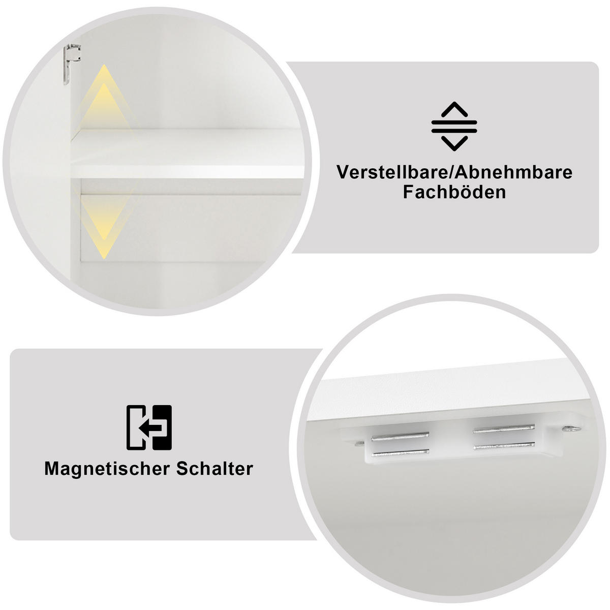 SCHUHSCHRANK 120/35/90 cm in Weiß mit 3 Türen und 2 Schubladen - Weiß, Holzwerkstoff (120/90/35cm) - BEAOK