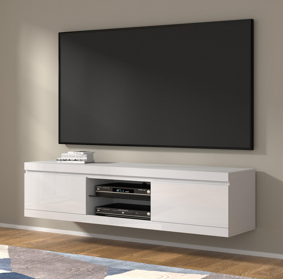 TV LOWBOARD Weiß Hochglanz 180/46/40 - Weiß Hochglanz, Holzwerkstoff (180/46/40cm) - RAUMHIRSCH FURNITURE