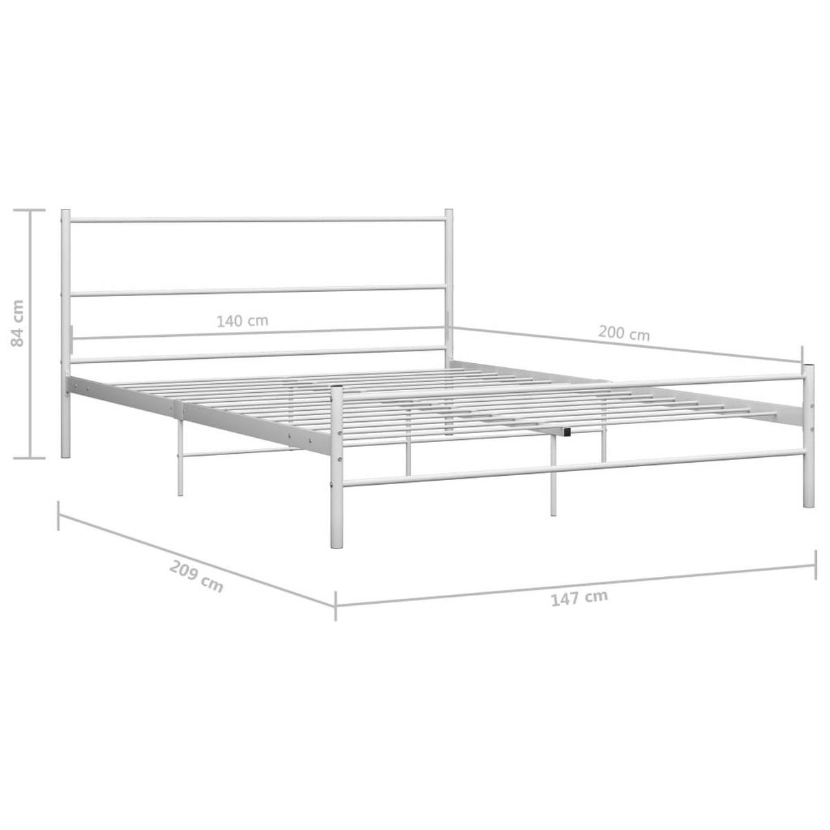 METALLBETT Hettinger 147/209 cm - Weiß, Metall (140/200cm) - Nettlife