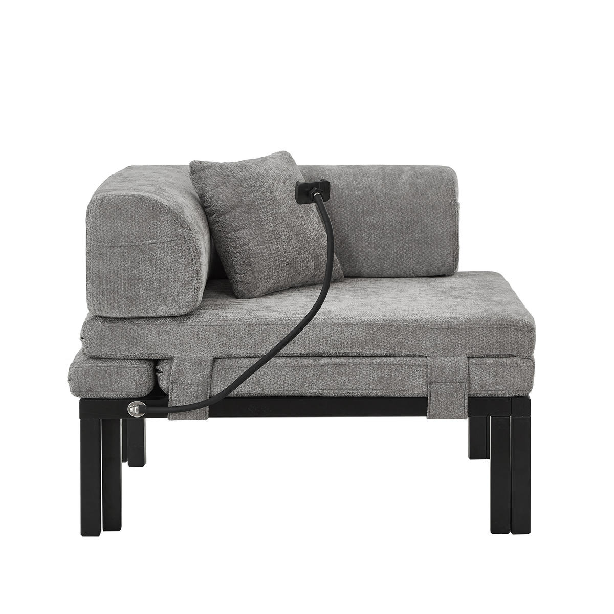 SCHLAFSOFA DE-35084 Hellgrau - Hellgrau, Holz (81/64/176cm) - ComfortXL
