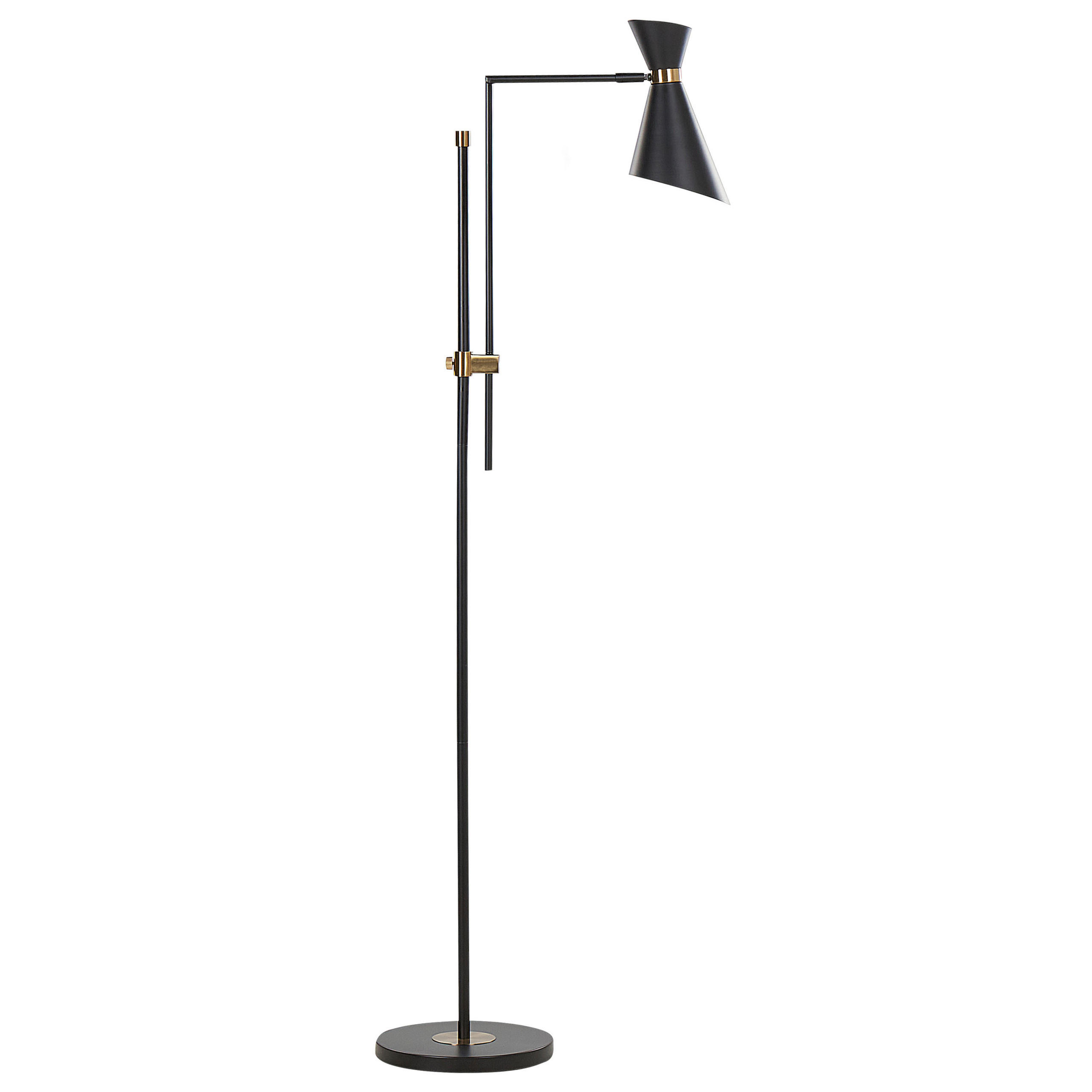 STEHLAMPE Schwarz Melawi - Goldfarben/Schwarz, Metall (30/57/180cm) - Beliani