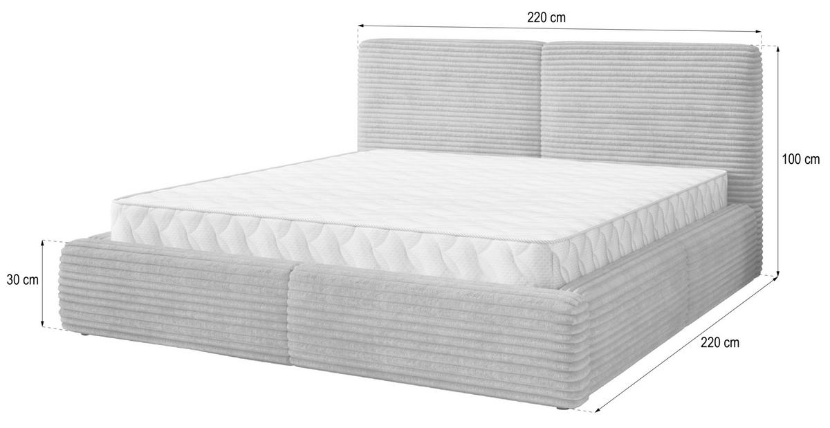 POLSTERBETT FELURO T 200x200 cm mit Bettkästen - Beige - Beige, Holz/Textil - MASSENO