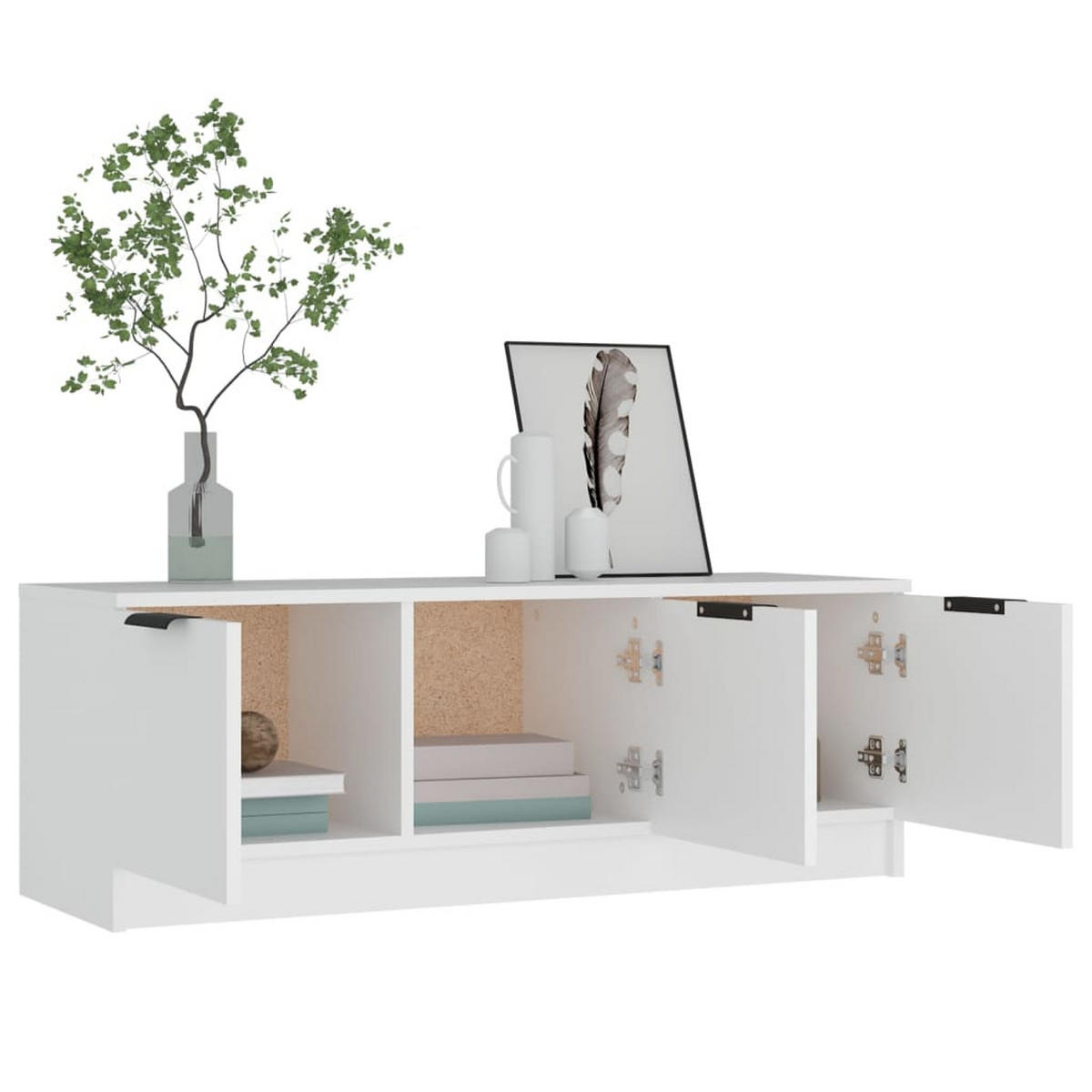 TV-SCHRANK Weiß 102x35x36,5 cm Holzwerkstoff - Weiß, Holzwerkstoff (102/36.5/35cm) - furnicato