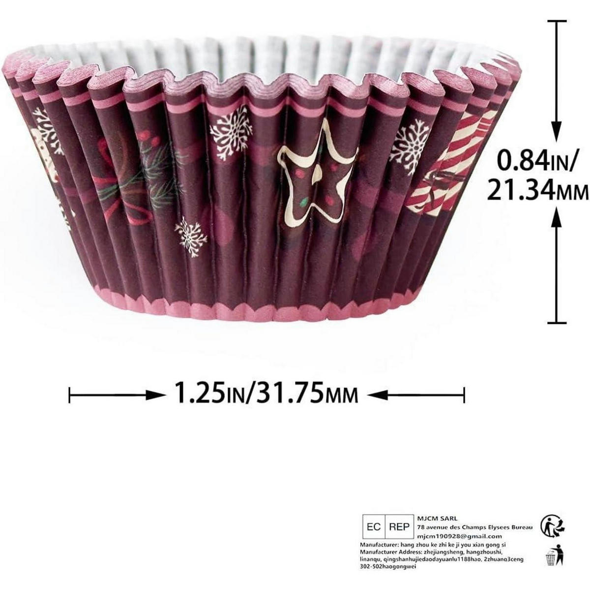 MUFFINFÖRMCHEN 300 Stück Set Weihnachtsmotiv Mini - Multicolor, Papier (3.1/2.1/3.1cm)