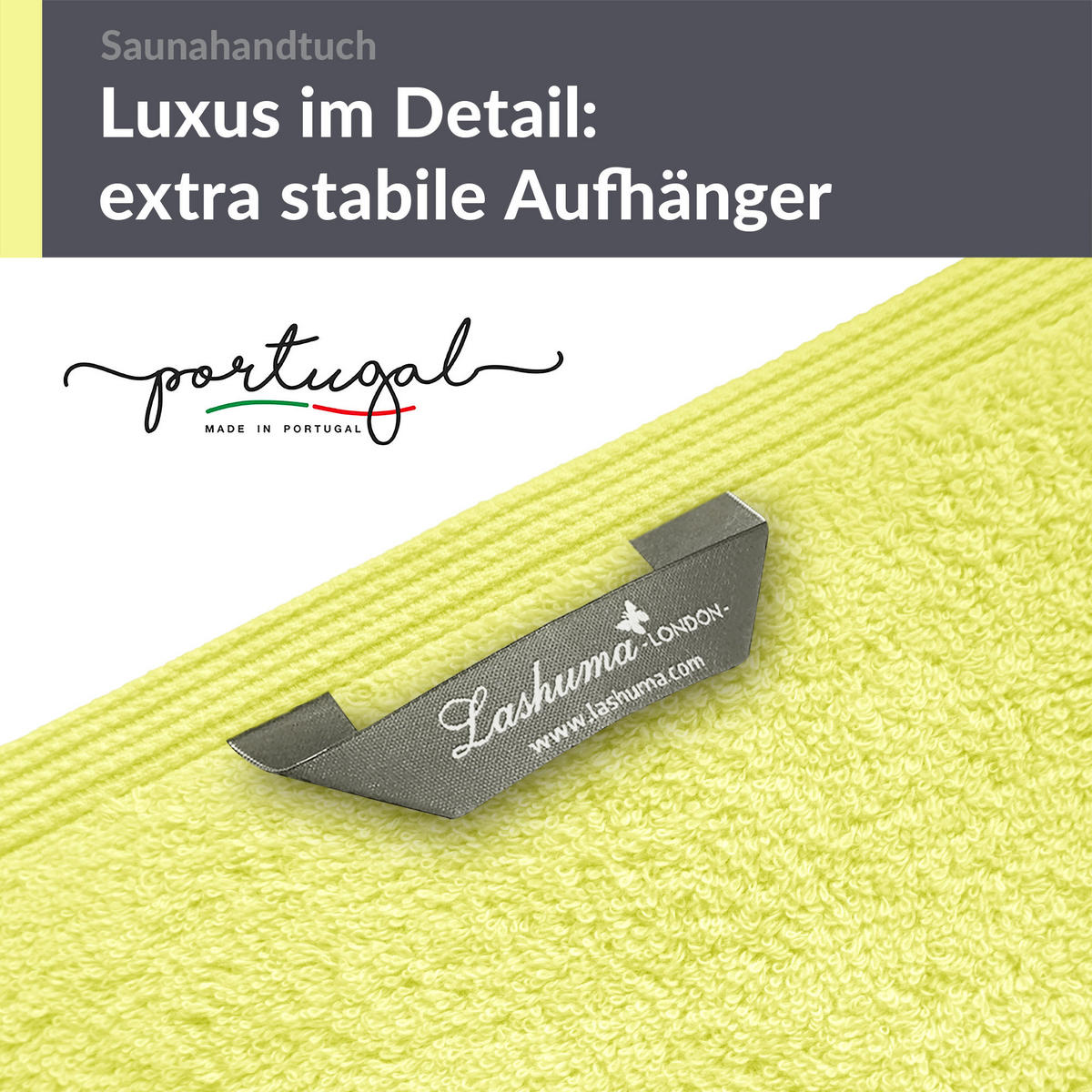 BADETUCH London Anis Grün 100x200 cm - Hellgelb, Textil (100/200cm) - Lashuma