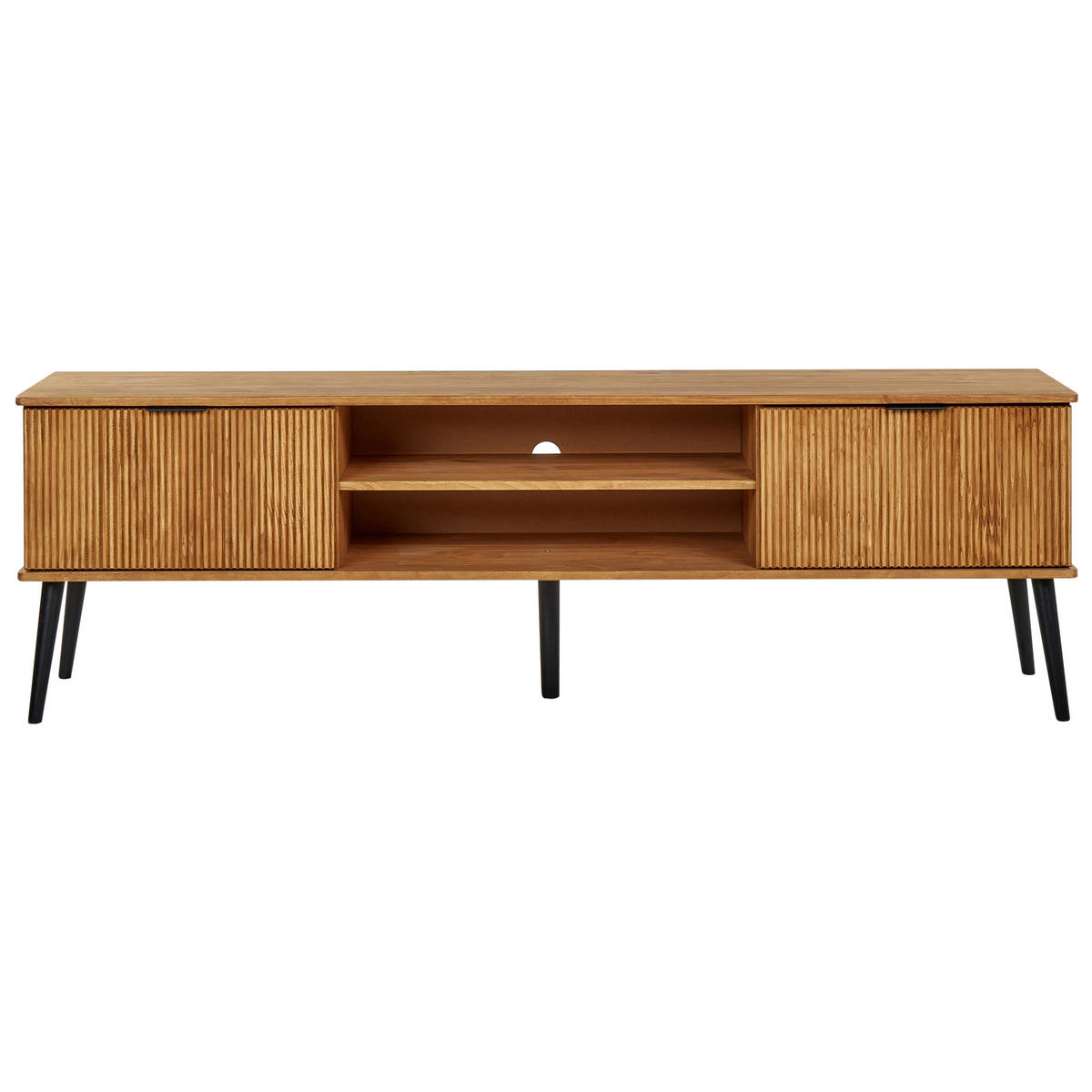 TV-MÖBEL Kiefernholz Braun Timmins - Schwarz/Braun, Holz (180/56/40cm) - Beliani