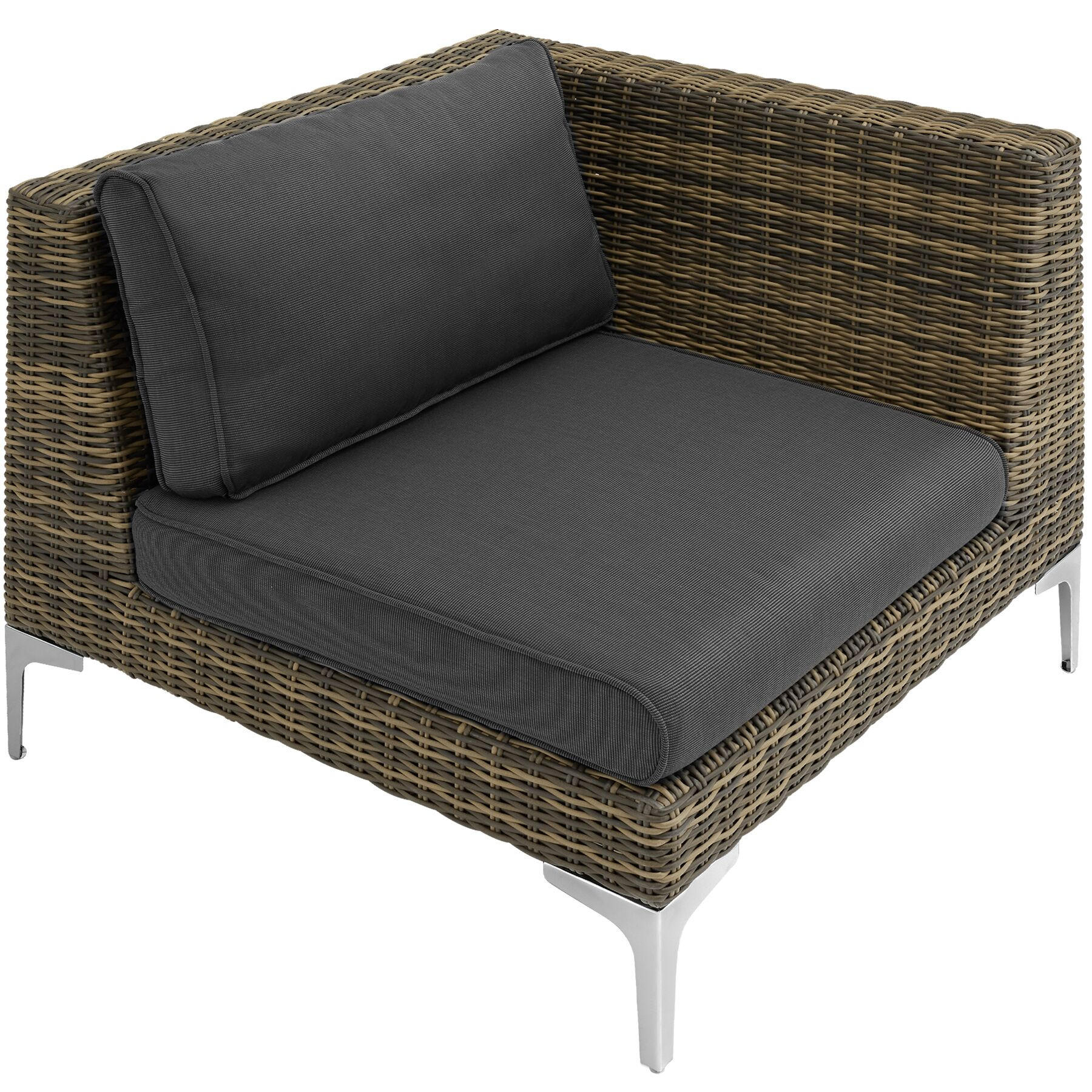 GARTEN-LOUNGE-SET Villanova,89 x 89 x 72 cm,anthrazit-meliert - Anthrazit, Kunststoff - tectake