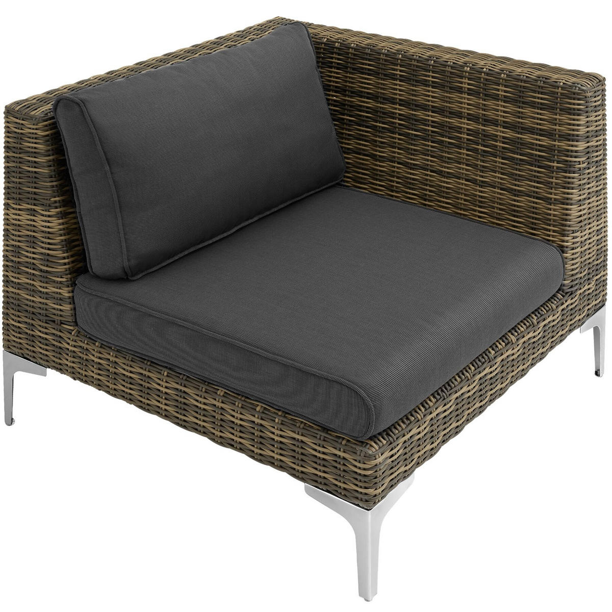 GARTEN-LOUNGE-SET Villanova,89 x 89 x 72 cm,anthrazit-meliert - Anthrazit, Kunststoff - tectake