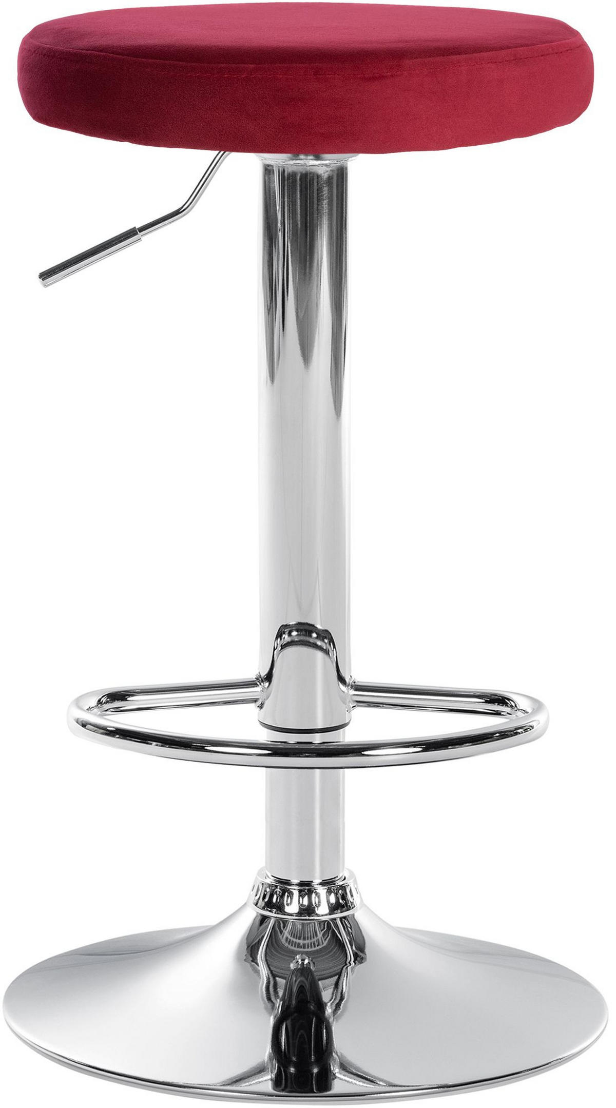 BARHOCKER 2er Set Samt rot - Rot, Textil/Metall (38.5/60/38.5cm) - CLP