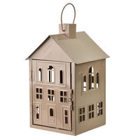LATERNENHAUS Roger Beige 20,3x20x33,8 cm Metall - Beige, Metall (20/33.8/20.3cm) - Mondex