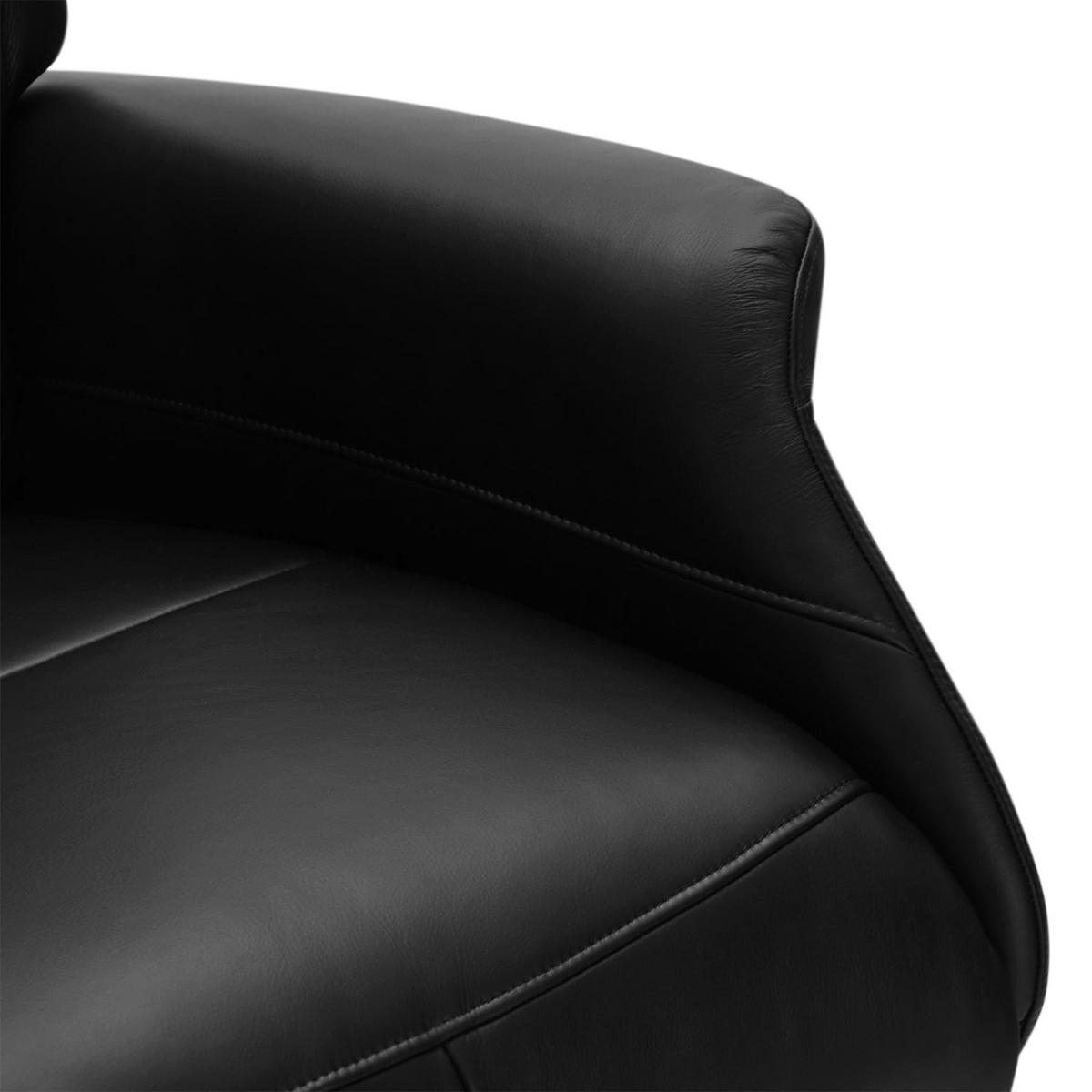 RELAXSESSEL Echtleder Schwarz - Schwarz, Leder/Metall (90/114/79cm) - Furnhouse