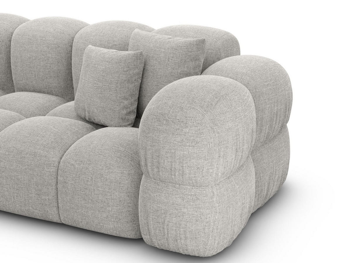 COUCH Monteverde L-Form Hellgrau Strukturstoff - Hellgrau, Textil (253/253cm)