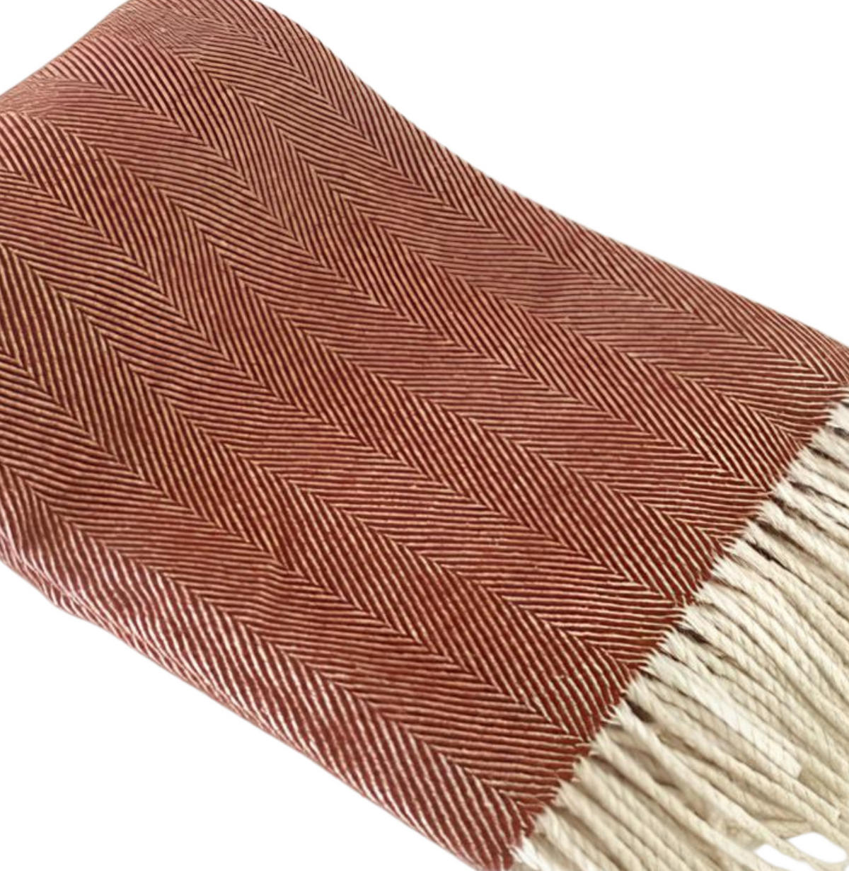 DECKE Balance. Baumwolle und Wolle. 130x170 cm. Terrakotta - Terracotta, Textil (130/170cm) - SOWL