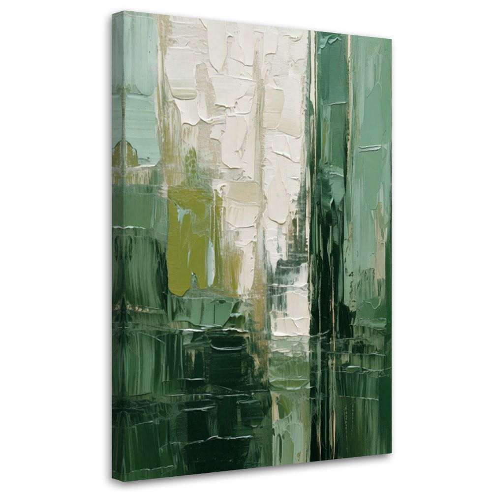 LEINWANDBILD Abstraktion 60x90cm - Grün, Textil (60/90cm) - Feeby