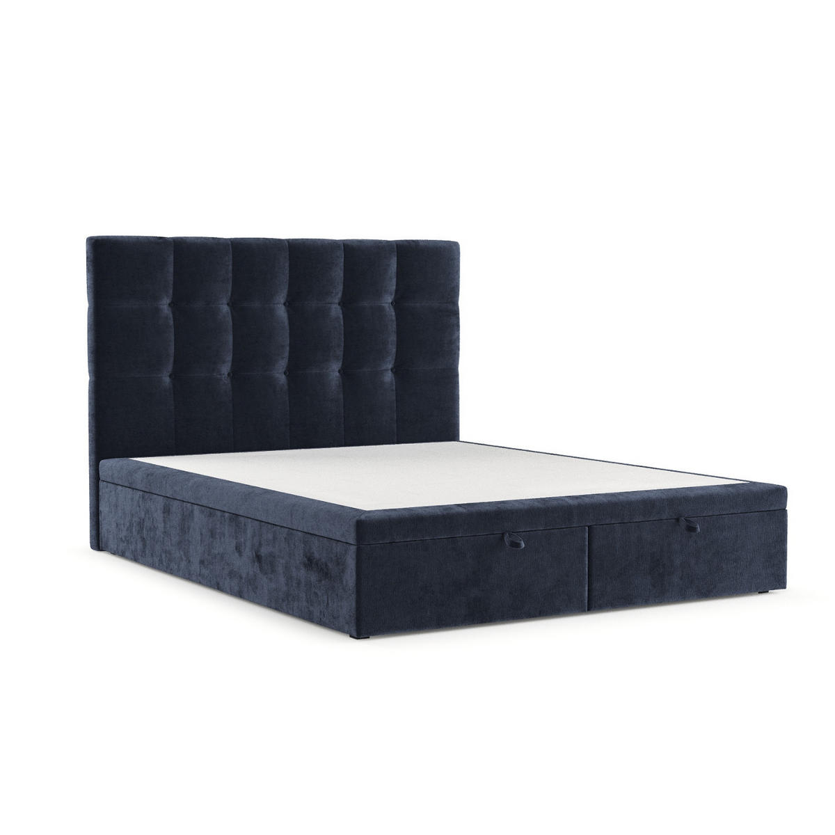 POLSTERBETT Guam mit Stauraum 160/200 cm Marineblau im Lotta Stoff - Schwarz/Dunkelblau, Holz/Holzwerkstoff (160/200cm) - AltaBeds