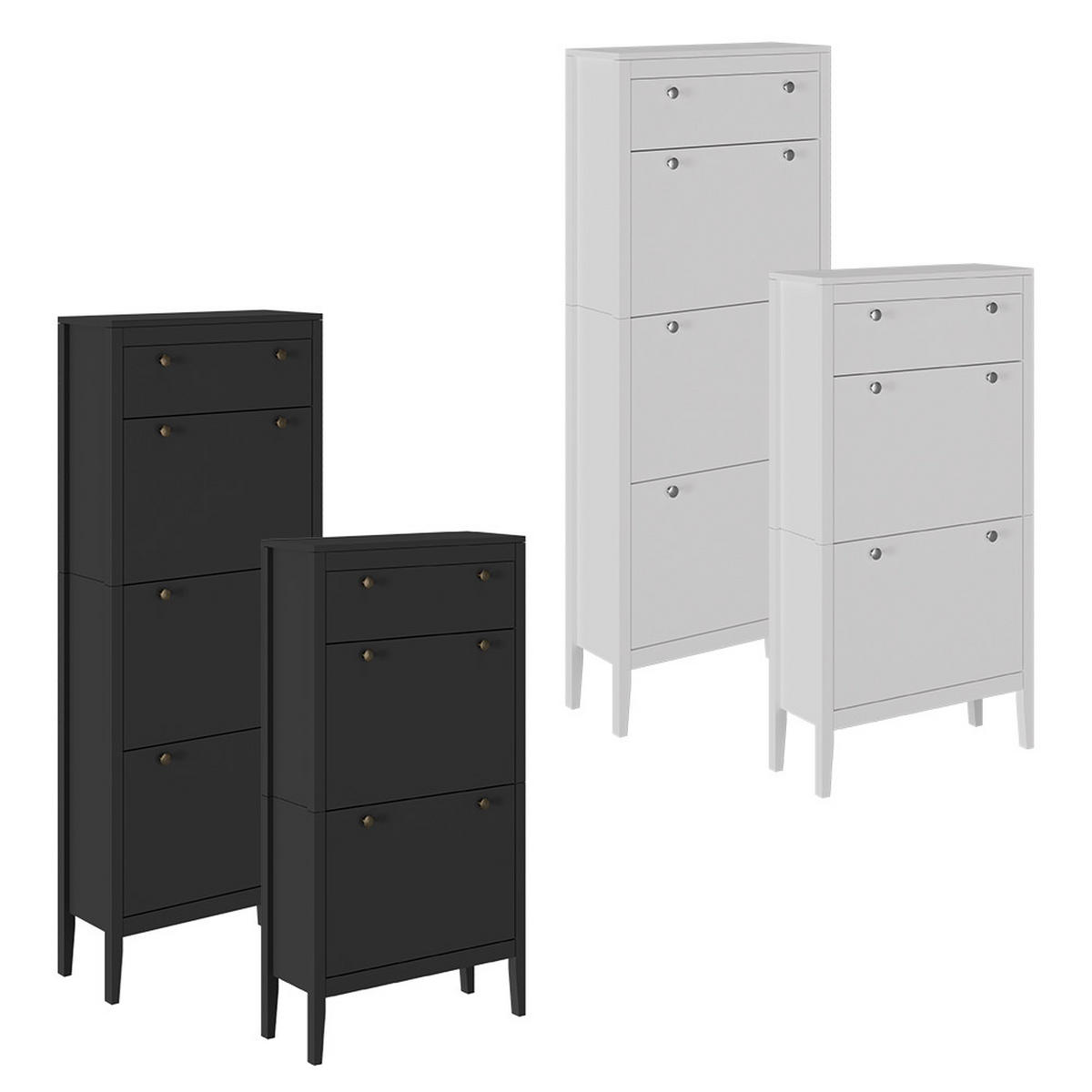 SCHUHSCHRANK Aron Weiß 60 x 115 cm - Weiß, Holzwerkstoff (60/115/23.5cm) - Vicco