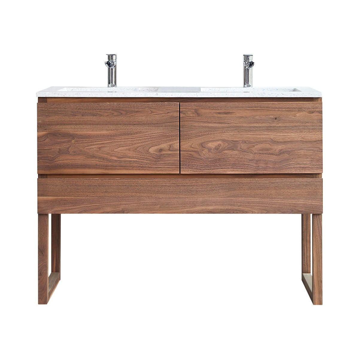 BADEZIMMERMÖBEL Edgar Beige aus Walnuss - Beige, Holz (120/90/46cm) - Tikamoon