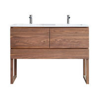 BADEZIMMERMÖBEL Edgar Beige aus Walnuss - Beige, Holz (120/90/46cm) - Tikamoon