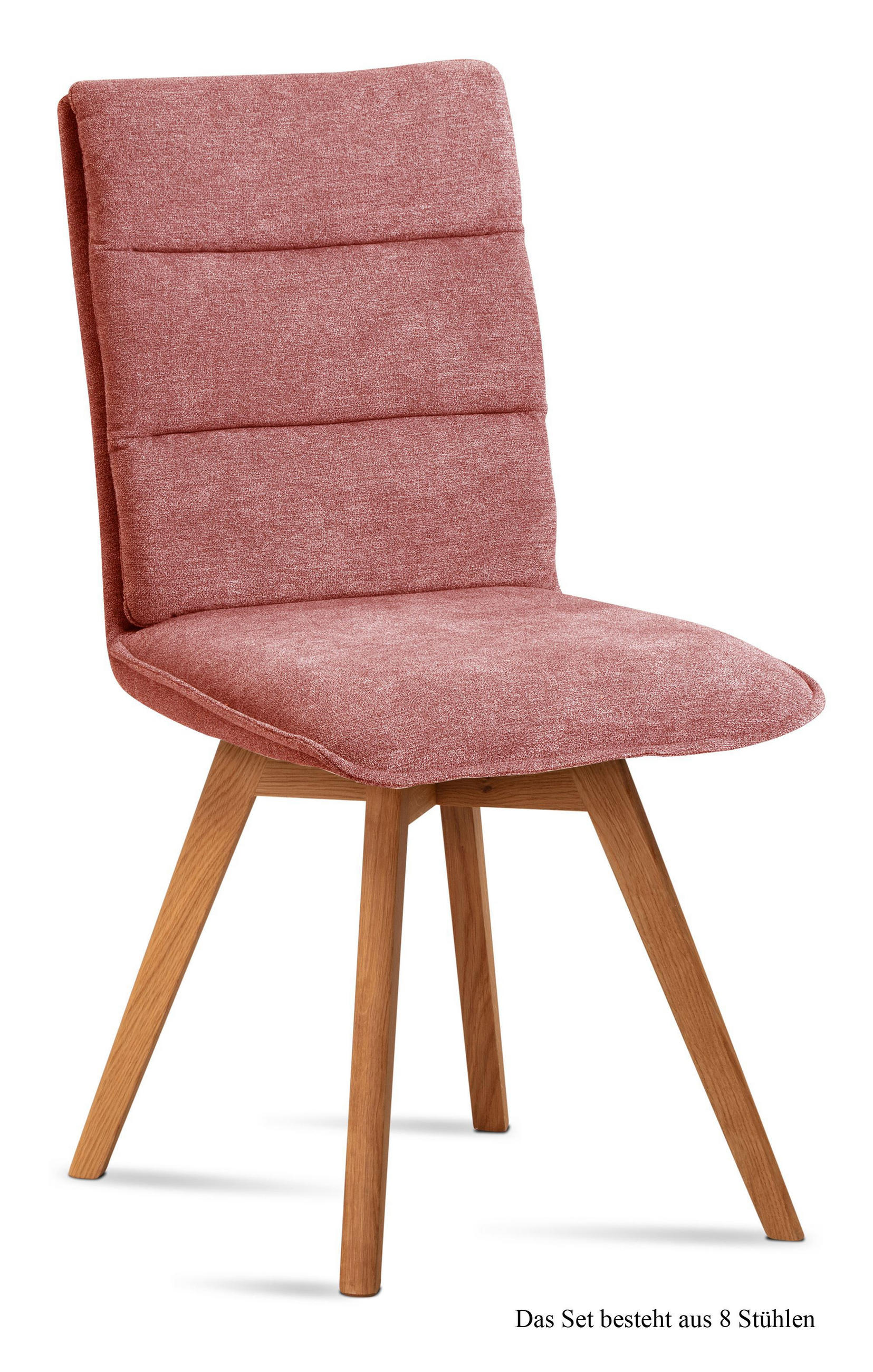 ESSZIMMERSTUHL (8er-Set) Dobra 47x92x60 Eiche geölt/Rosewood - Eichefarben/Dunkelrosa, Kunststoff (60/92/47cm) - 58aufmkessel
