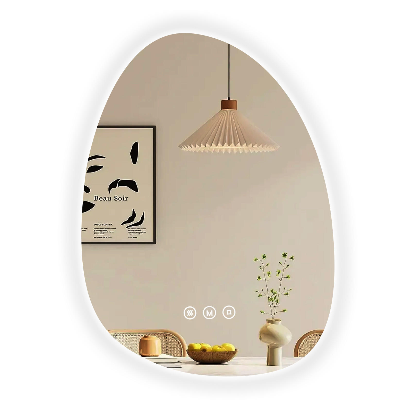 BADSPIEGEL mit Beleuchtung , Anti-Beschlag 65/45/3 cm - Weiß, Glas (45/2.9/65cm) - EMKE