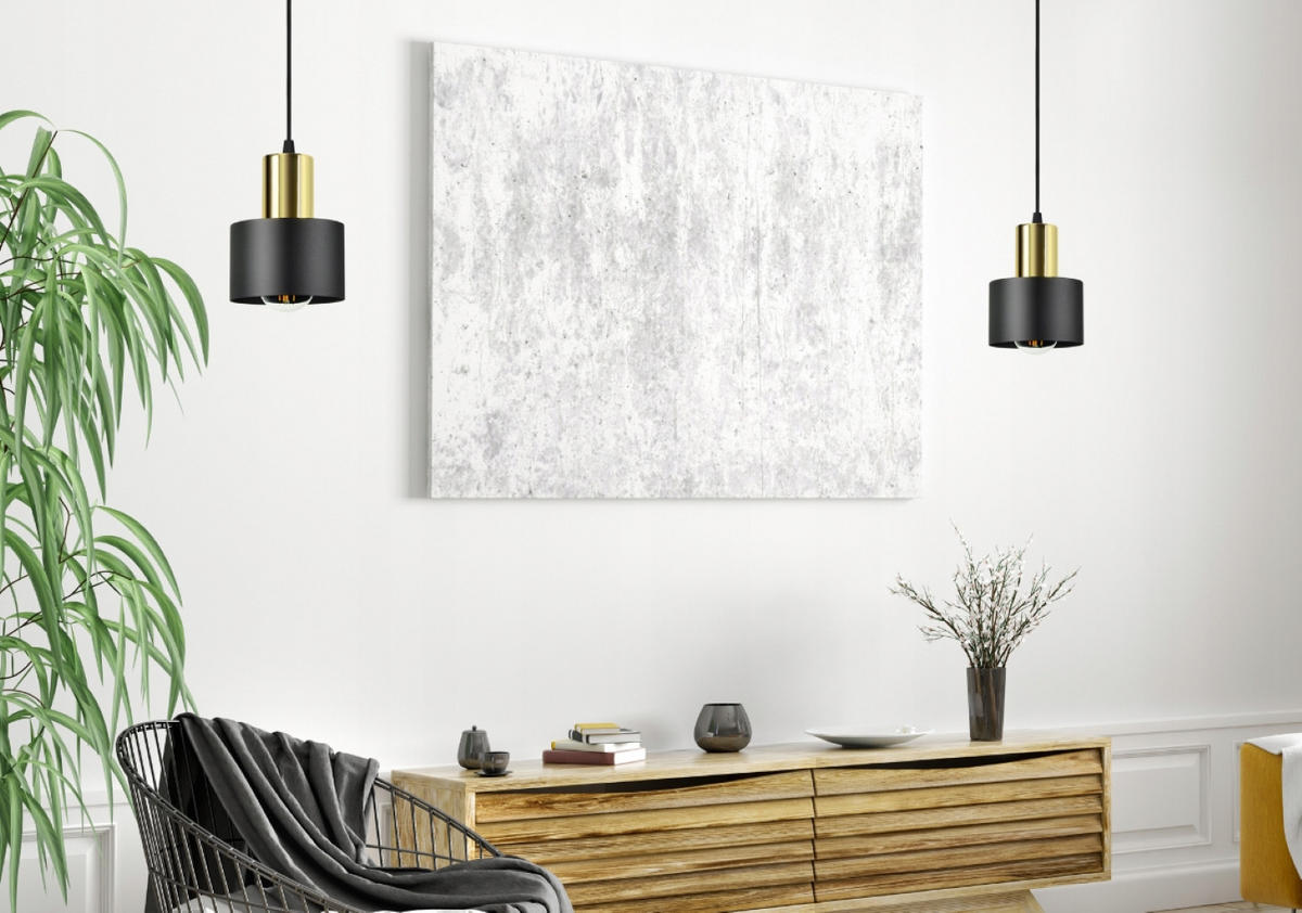 PENDELLEUCHTE BLACKSPOT - Goldfarben/Schwarz, Metall (12/12/100cm) - kiki design