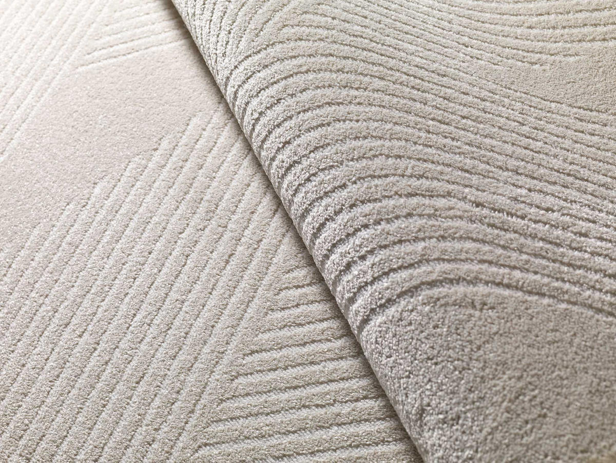 WEBTEPPICH Creme Hl-Geometric 200/300 cm - Creme, Naturmaterialien/Textil (200/300cm) - Atticgo