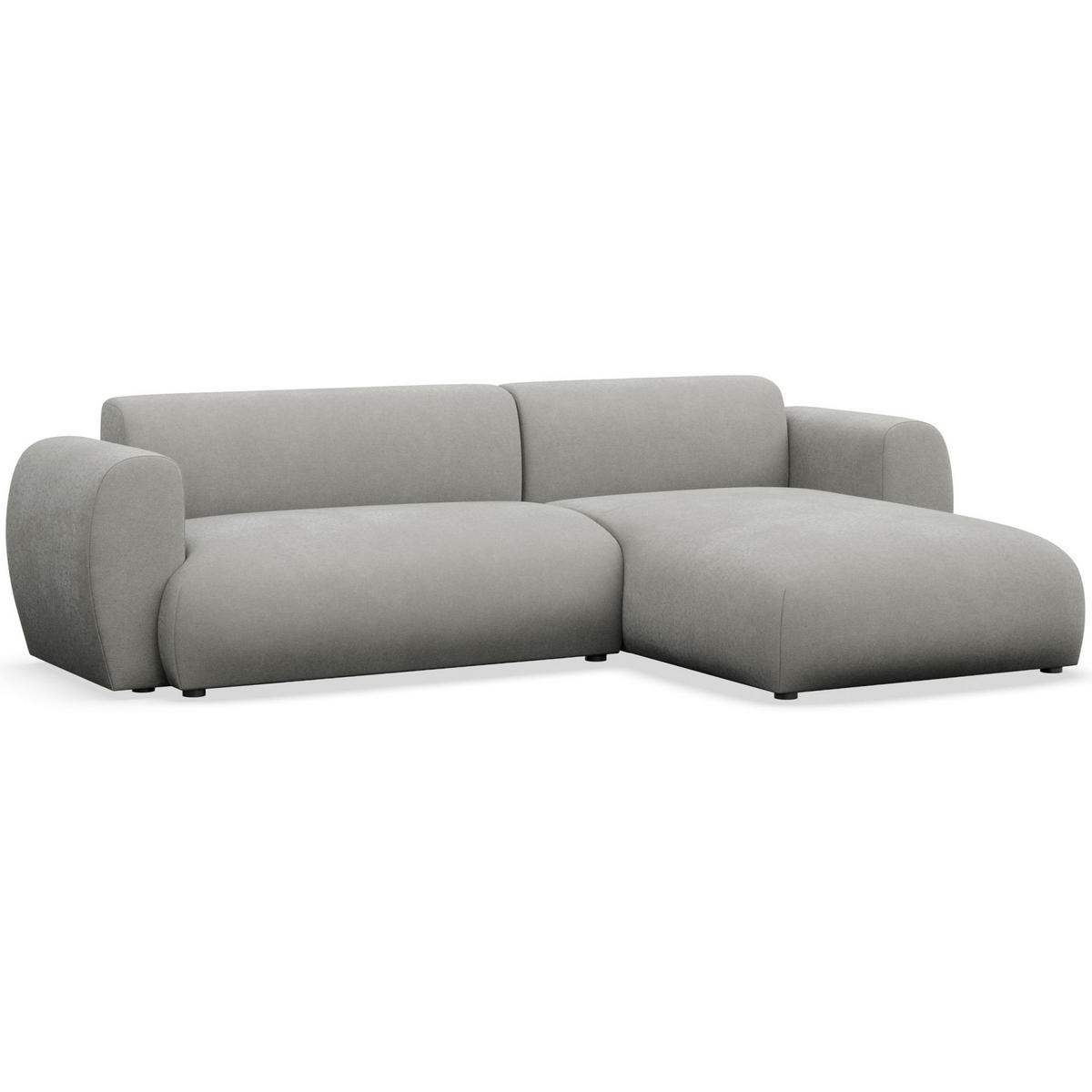 ECKSOFA Emia Hellgrau rechts - Hellgrau/Schwarz, Kunststoff/Textil (156/262cm) - Selsey