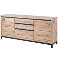 SIDEBOARD Wildeiche 190x45x85 bianco geölt VILLANDERS #251 - Beige, Holz (190/85/45cm) - Massivmoebel24