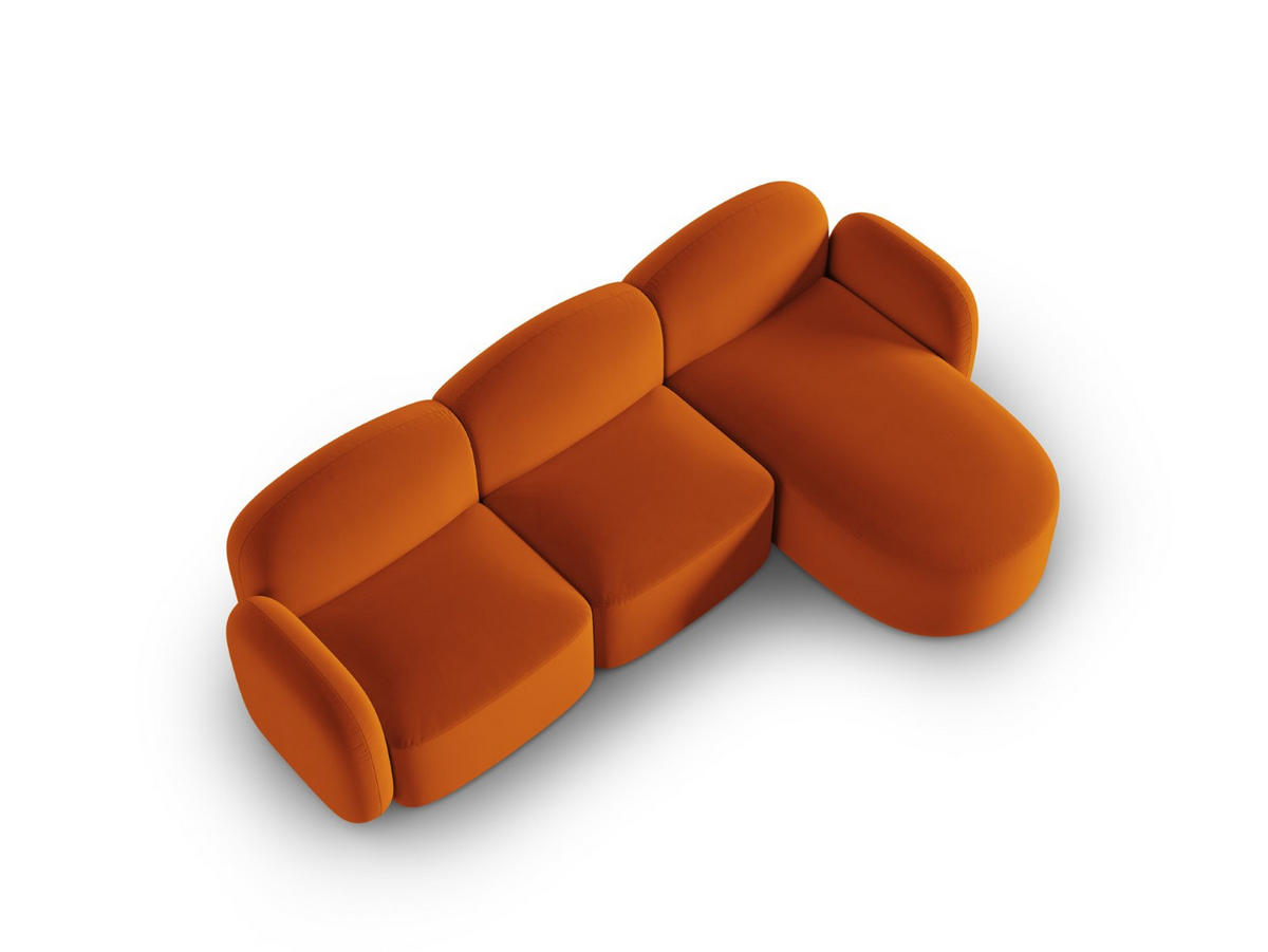 ECKSOFA rechts Blair aus Samt terrakotta 4 Sitzplätze - Terra cotta, Textil (155/272cm) - Micadoni