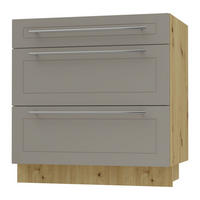 SCHUBLADENUNTERSCHRANK Kvantum D3A/80 80 / 50 / 82cm - Beige/Eiche Artisan, Holz/Holzwerkstoff (80/82/50cm) - Feldmann-Wohnen