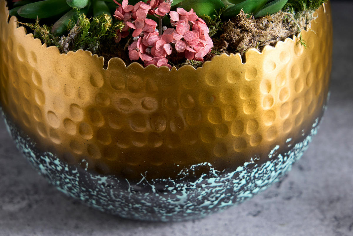 DEKOSCHALE ORIENT Metall Patina 20 cm - Goldfarben, Metall (19/13cm) - riess-ambiente