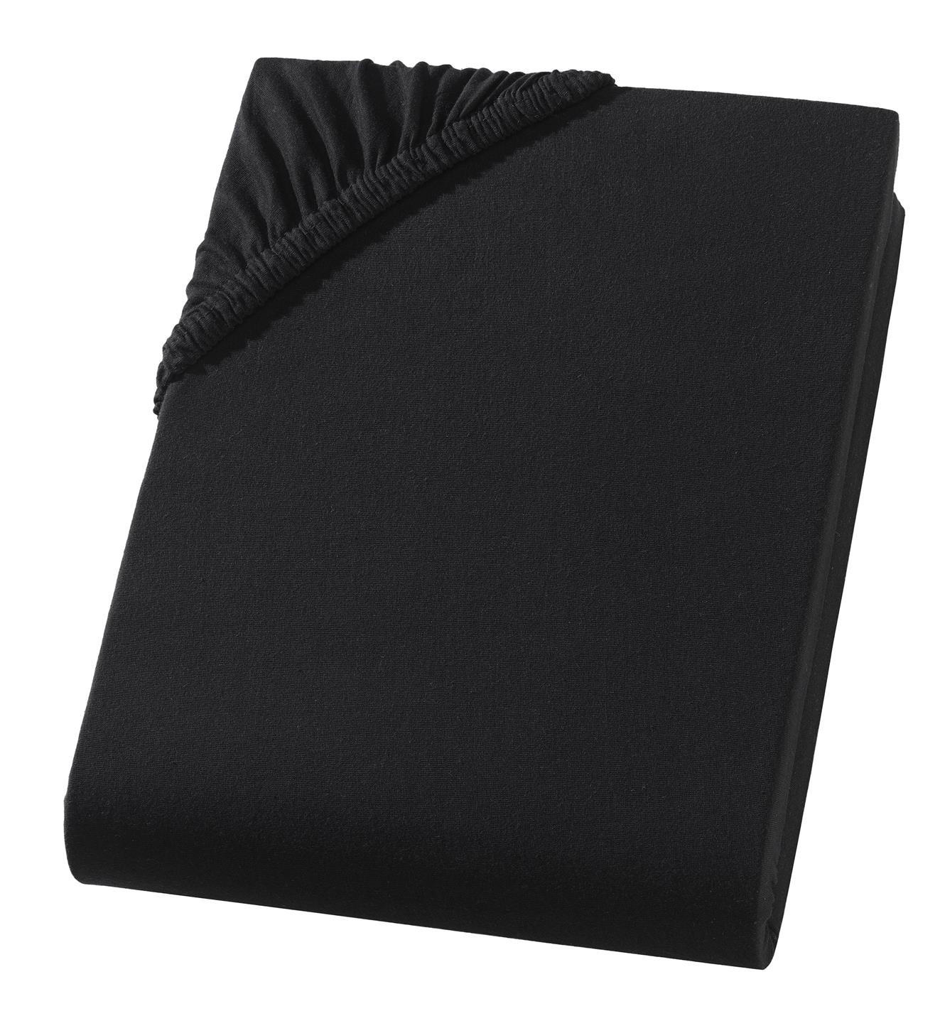 TOPPER-SPANNBETTLAKEN Jersey Bettlaken 200x200 cm Schwarz - Schwarz, Textil (200/200cm) - Carpe Sonno