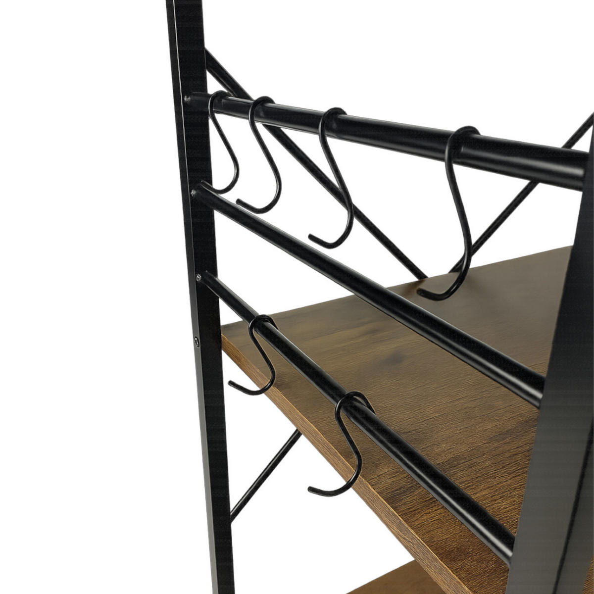 KÜCHENREGAL Holzoptik Metall Dunkelbraun Schwarz mit Rollen 60×40×90 cm - Dunkelbraun/Schwarz, Holzwerkstoff/Metall (40/90/60cm) - Begryf