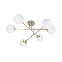 PENDELLEUCHTE ECRU II - Beige/Goldfarben, Glas/Metall (75/75/31cm) - kiki design
