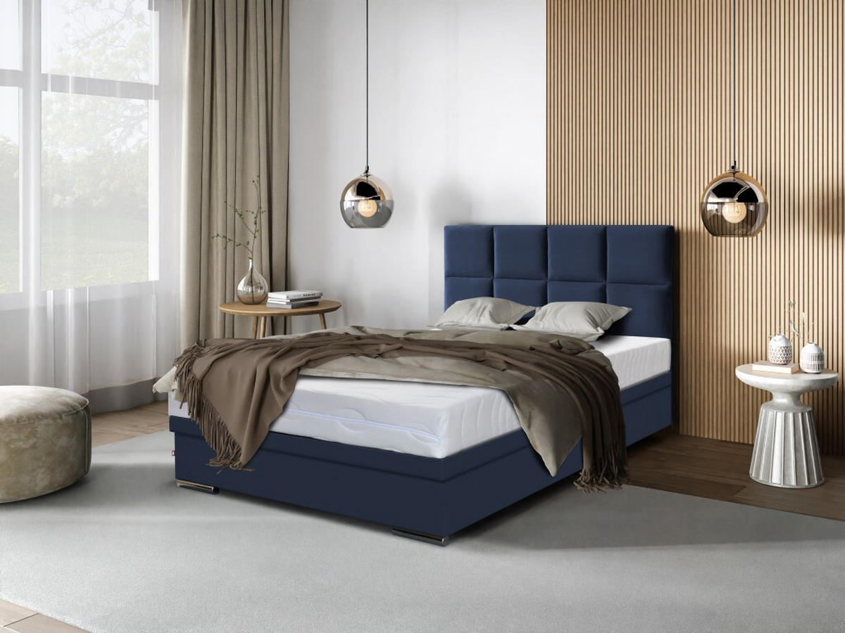 BOXBETT Sizilien 120x200 cm mit Bettkasten, blau - Dunkelblau, Kunststoff (120/200cm) - Margaret Hadas24