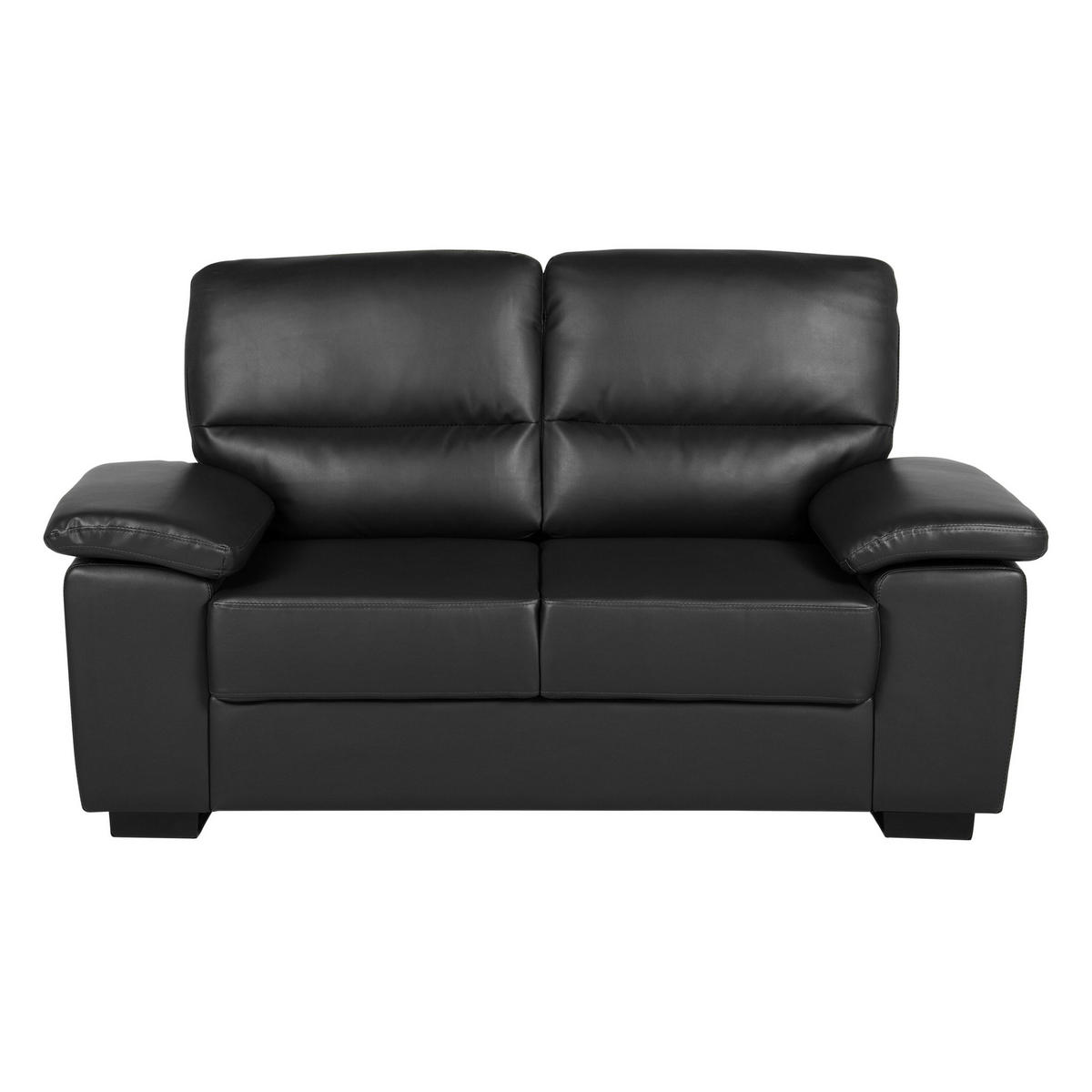 5-SITZER SOFA SET Kunstleder Schwarz Vogar - Schwarz, Kunststoff (195/90/74cm) - Beliani