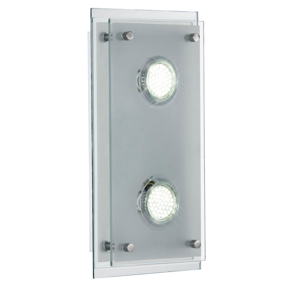 LED WANDLEUCHTE ARENA Chrom Silber - Silberfarben, Glas (34/8/20cm) - Esto