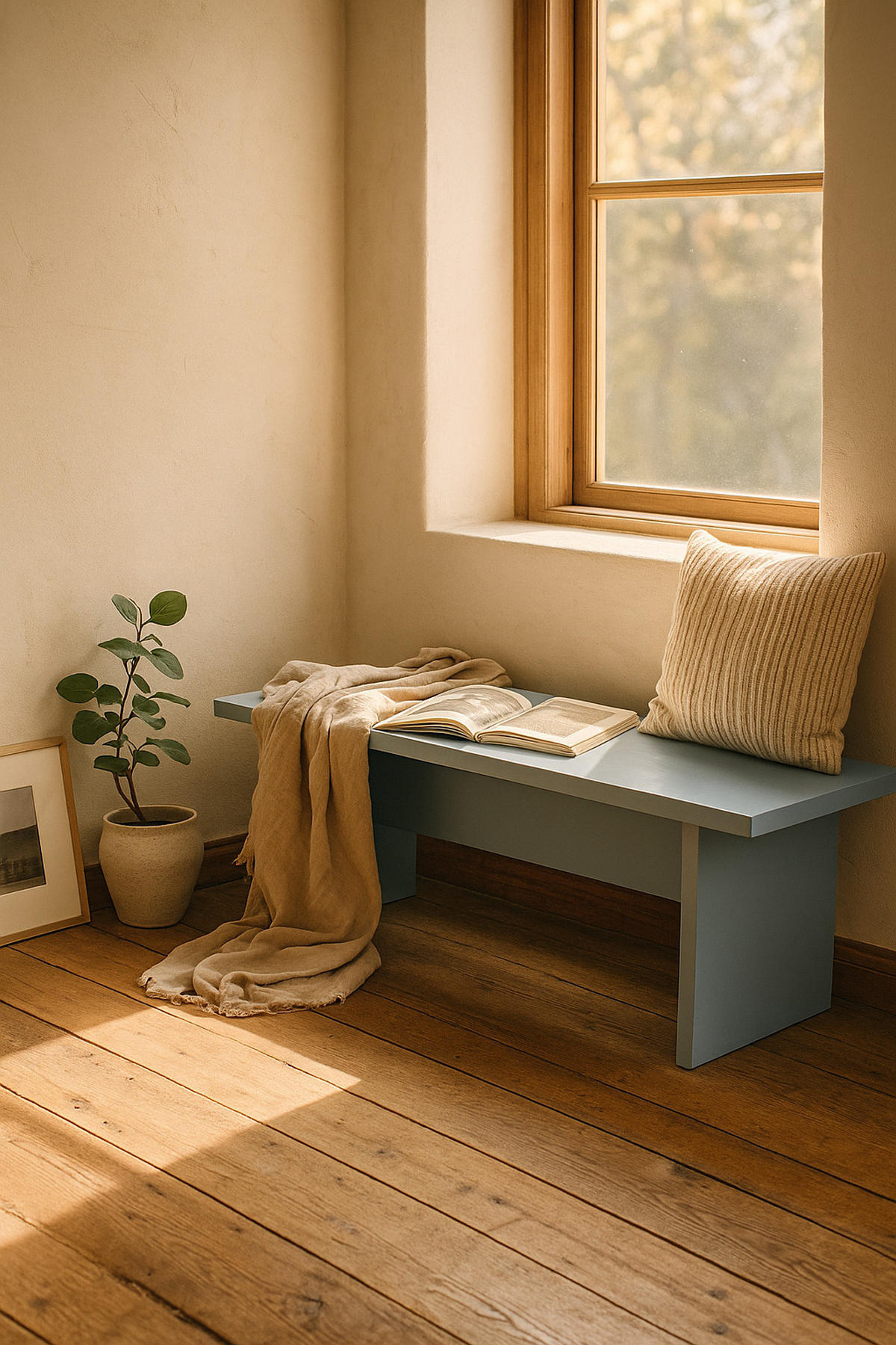 BANK 120 laminiert THEA - Hellblau, Holzwerkstoff (120/45.5/35cm) - RNT By Really Nice Things