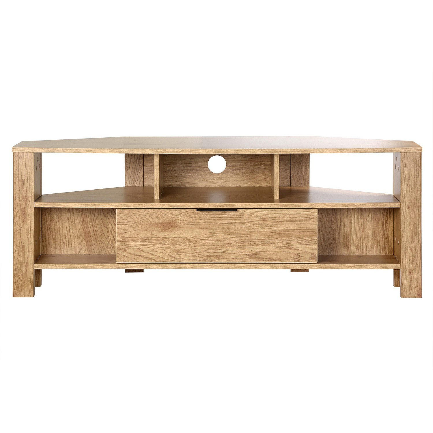 ECK-TV-MÖBEL 1 Schublade Eiche Dekor - L120 cm - Apfelbaumfarben, Holzwerkstoff (40/45/120cm) - Calicosy