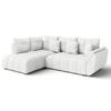 ECKSOFA L Form Corleone Weiß 266/182/91 cm mit Schlaffunktion - Schwarz/Weiß, Kunststoff/Textil (266/182cm) - AX Living